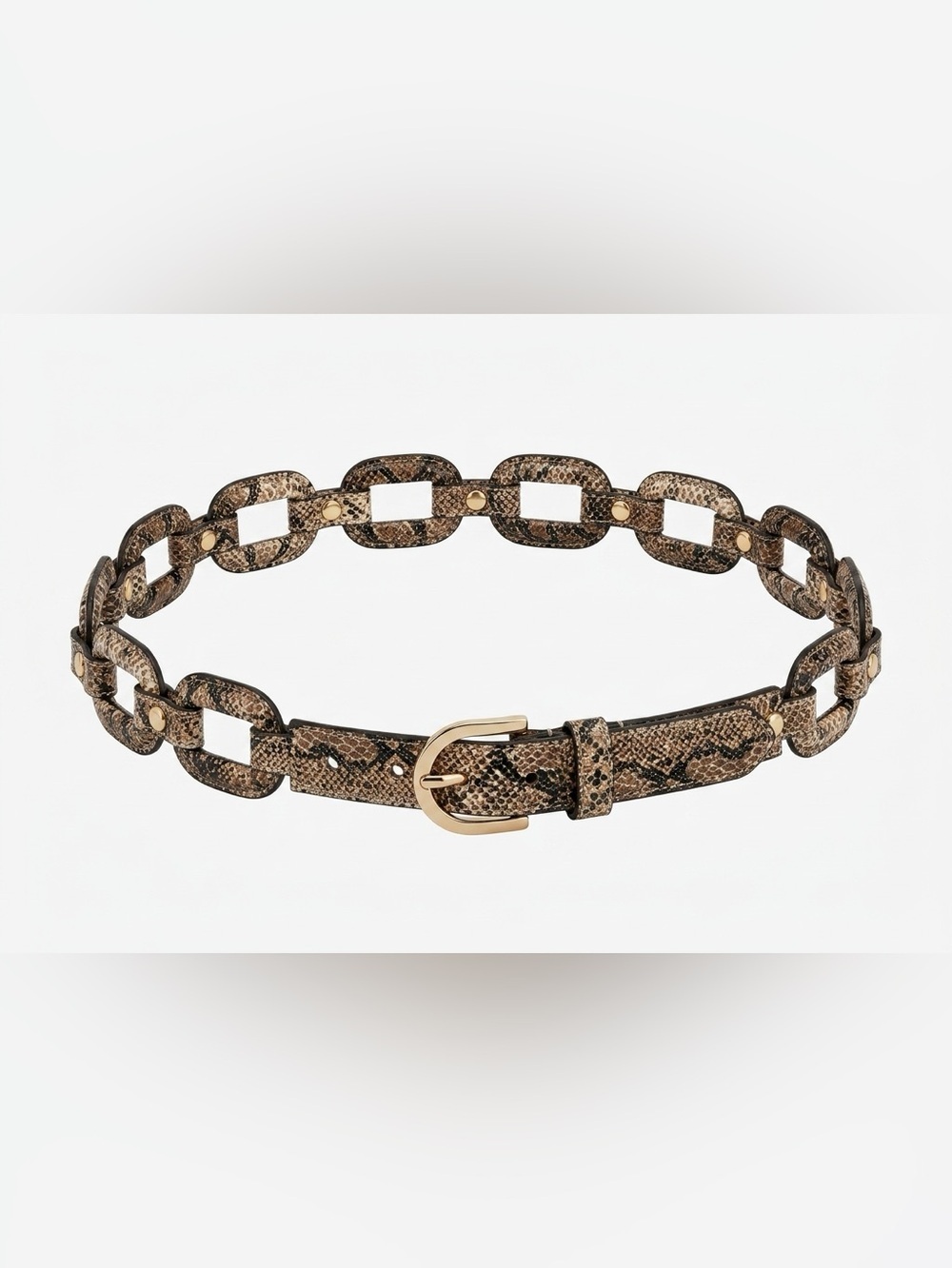Leather chain link belt
